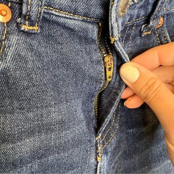 Levi’s Girls High Rise Ankle Straight Jeans with Raw Hem, Size 12 - Picture 4 of 10